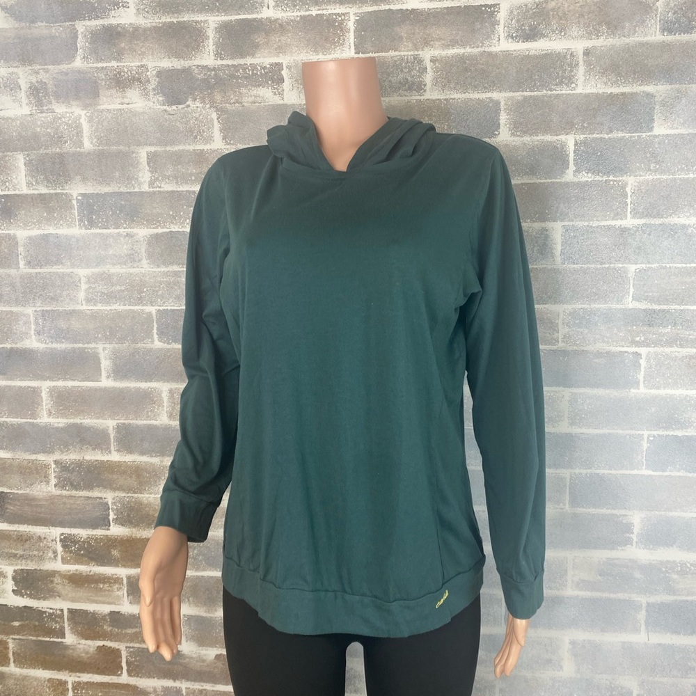 Calida Body Wear Hooded Long Sleeve T-shirt in Green Cotton & Modal 50/50 Size M